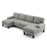 U-shaped Convertible Sectional Sofa with 2 Short Chaise Lounges