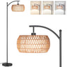 63'' Dimmable Arc Rattan Floor Lamp