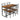 5 Piece Metal and Wood Modern Dinning Table Furniture Set for 4