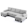 U-shaped Sectional Sofa with 2 Short Chaise Lounges