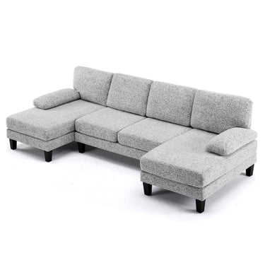 U-shaped Sectional Sofa with 2 Short Chaise Lounges