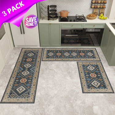 Kitchen Rug Sets 3 Piece with Runner Non Slip Kitchen Rugs and Mats
