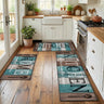 Turquoise Teal Kitchen Rugs Sets of 3