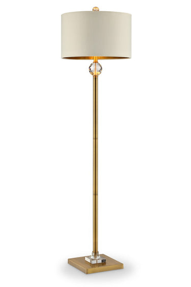 63.25-inch Perspicio Solid Crystal Orb Gold Column Floor Lamp