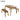 3 Pieces Acacia Wood Table Bench Dining Set for & Furniture with 2