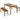 3 Pieces Acacia Wood Table Bench Dining Set for & Furniture with 2