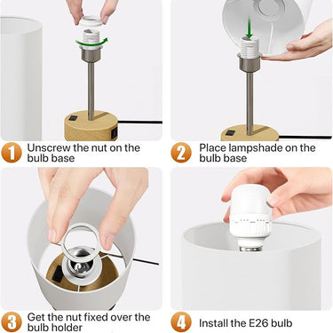 Small Bedside Lamp Touch Table Lamp 3-way Dimmable Nightstand Lamp