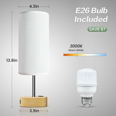 Small Bedside Lamp Touch Table Lamp 3-way Dimmable Nightstand Lamp
