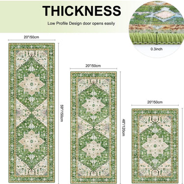 Boho Washable Kitchen Rugs Sets of 3