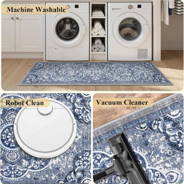 Boho Kitchen Rugs Sets 3 Piece with Runner Floral Kitchen Floor Mat