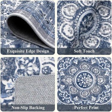 Boho Kitchen Rugs Sets 3 Piece with Runner Floral Kitchen Floor Mat