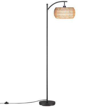 63'' Dimmable Arc Rattan Floor Lamp