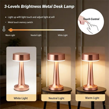 Rechargeable Touch Dimming LED Table Lamp – Portable
