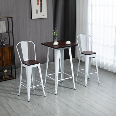 3 Piece Industrial Dining Table Set