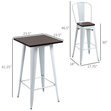 3 Piece Industrial Dining Table Set