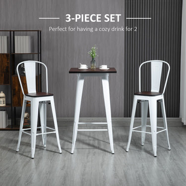 3 Piece Industrial Dining Table Set