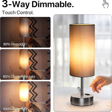Small Bedside Lamp Touch Table Lamp 3-way Dimmable Nightstand Lamp