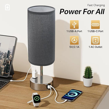 Small Bedside Lamp Touch Table Lamp 3-way Dimmable Nightstand Lamp