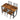 5 Piece Metal and Wood Modern Dinning Table Furniture Set for 4