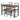 5 Piece Metal and Wood Modern Dinning Table Furniture Set for 4
