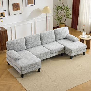U-shaped Sectional Sofa with 2 Short Chaise Lounges