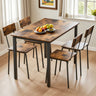 5 Piece Metal and Wood Modern Dinning Table Furniture Set for 4