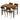 5 Piece Metal and Wood Modern Dinning Table Furniture Set for 4