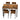 5 Piece Metal and Wood Modern Dinning Table Furniture Set for 4