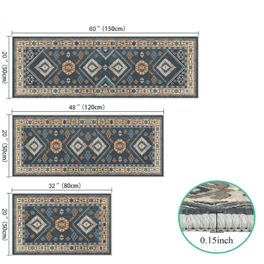 Kitchen Rug Sets 3 Piece with Runner Non Slip Kitchen Rugs and Mats