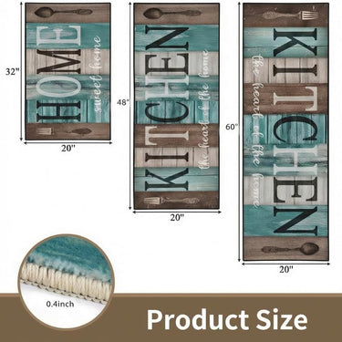 Turquoise Teal Kitchen Rugs Sets of 3