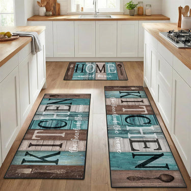 Turquoise Teal Kitchen Rugs Sets of 3