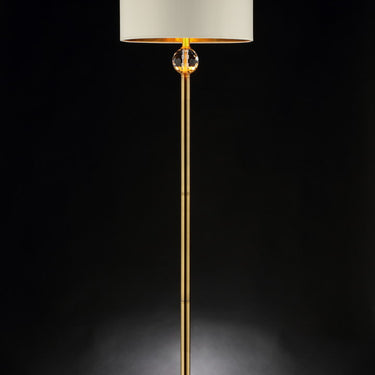 63.25-inch Perspicio Solid Crystal Orb Gold Column Floor Lamp