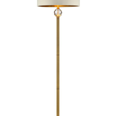 63.25-inch Perspicio Solid Crystal Orb Gold Column Floor Lamp