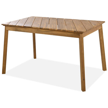 3 Pieces Acacia Wood Table Bench Dining Set for & Furniture with 2