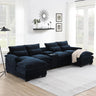 123*55"modern U-shaped Sectional Sofa with Console