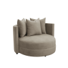 BOBBY Round Seating Upholstered Living Room Chair, Beige