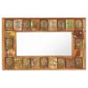 Mirror with Buddha Cladding 31.5"x19.7" Solid Reclaimed Wood