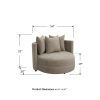 BOBBY Round Seating Upholstered Living Room Chair, Beige