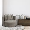 BOBBY Round Seating Upholstered Living Room Chair, Beige
