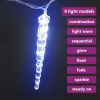 Christmas Icicle Lights 40 pcs Blue Acrylic Remote Control